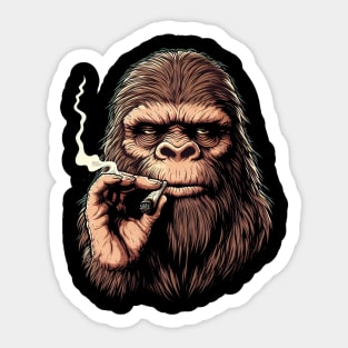 Smoking Sasquatch Wilderness Sticker